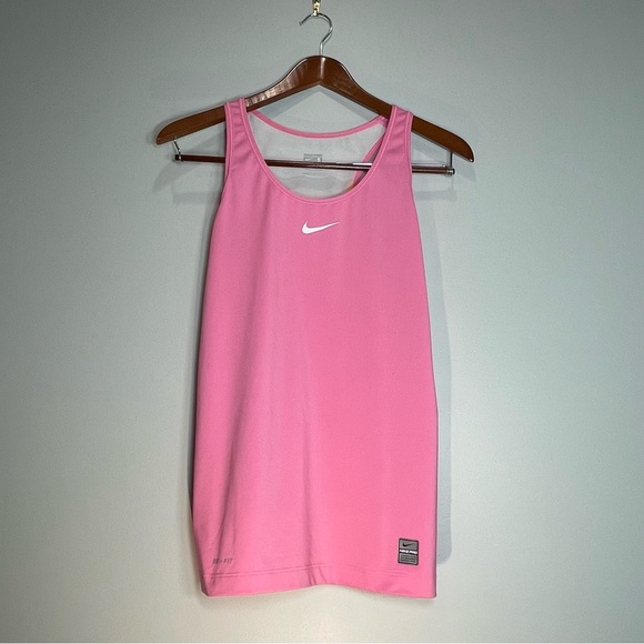 Nike Tops - Nike Pro Sleeveless Women’s Pink Yellow Racerback Tank Top Size Small